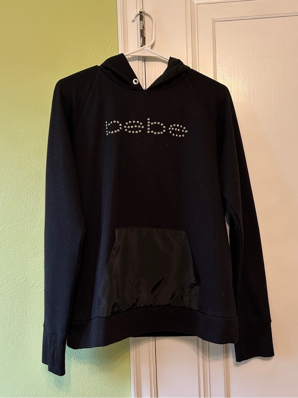 bebe Y2K Black Rhinestone Hoodie